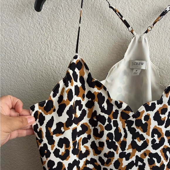 J. Crew Leopard Scalloped Edge Cami Spaghetti Strap 8 - Picture 7 of 14